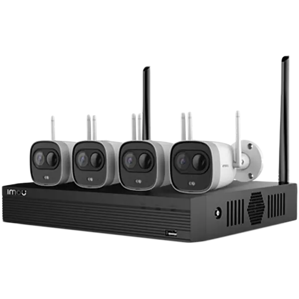 Wireless CCTV Kit -Lite, camera: Bullet 2C, resolution 2Mpx, 1/2.8" progressive CMOS, H.265, 25fps, 16xDigital Zoom, 2.8mm lens, night vision (IR) up to 30m, field of view: 102°. NVR: 1TB HDD, 1x SATA 2.0 (up to 8TB), 4CH 1080P@ H.265