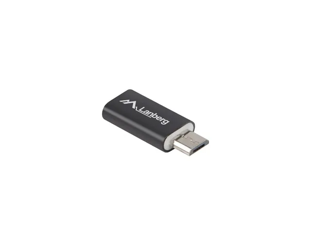 Адаптер, Lanberg adapter USB type-c (f) -> micro-b (m) 2.0, black - image 1