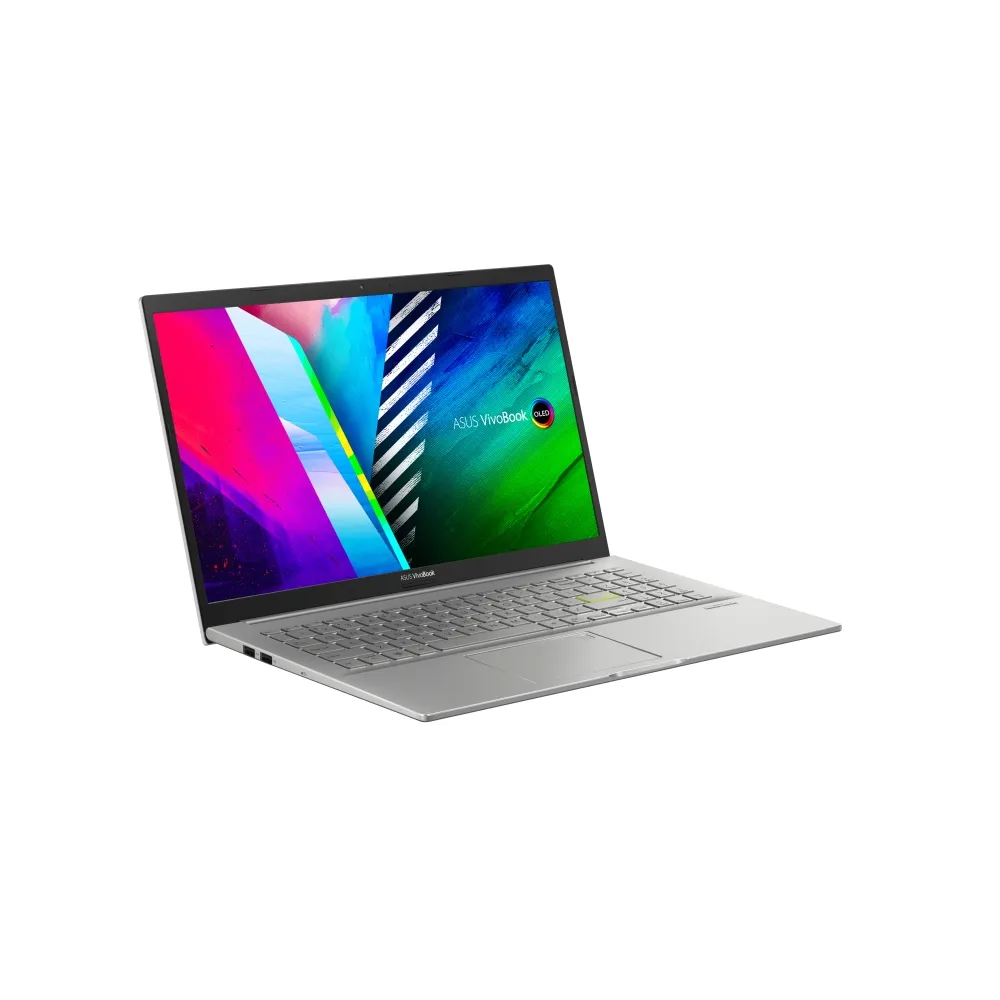 Лаптоп, Asus Vivobook OLED K513EA-OLED-L511W, Intel Core i5-1135G7 (8M Cache, up to 4.2 GHz), 15.6" FHD IPS, Glare(1920x1080), 400nits,8GB DDR4 (ON BD., 1 slot free),512G PCIEG3 SSD, Windows 11,Illum. Kbd., Silver - image 1