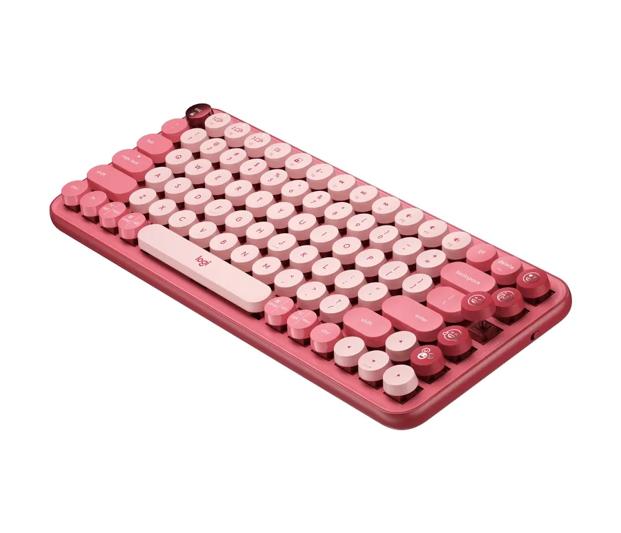 Клавиатура, Logitech POP Keys Wireless Mechanical Keyboard With Emoji Keys - HEARTBREAKER_ROSE - US INT'L - INTNL - image 1