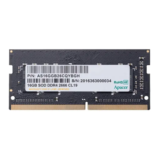Памет, Apacer 16GB Notebook Memory - DDR4 SODIMM 2666MHz, 1024x8