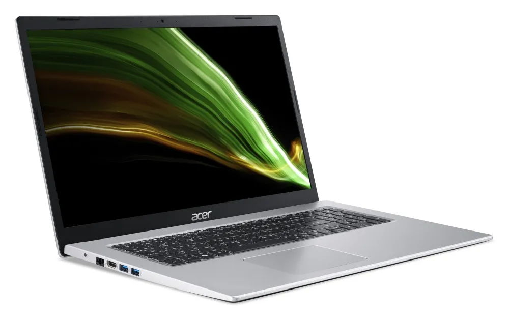 Лаптоп, Acer Aspire 3, A317-53-3926, Intel Core i3-1115G4(3.00GHz up to 4.10GHz, 6MB), 17.3'' FHD IPS, 8GB DDR4 (1 slot free), AG, HD Cam&Mic, 256GB PCIe SSD,  Intel UMA, 802.11ac + BT, No OS, Silver - image 1